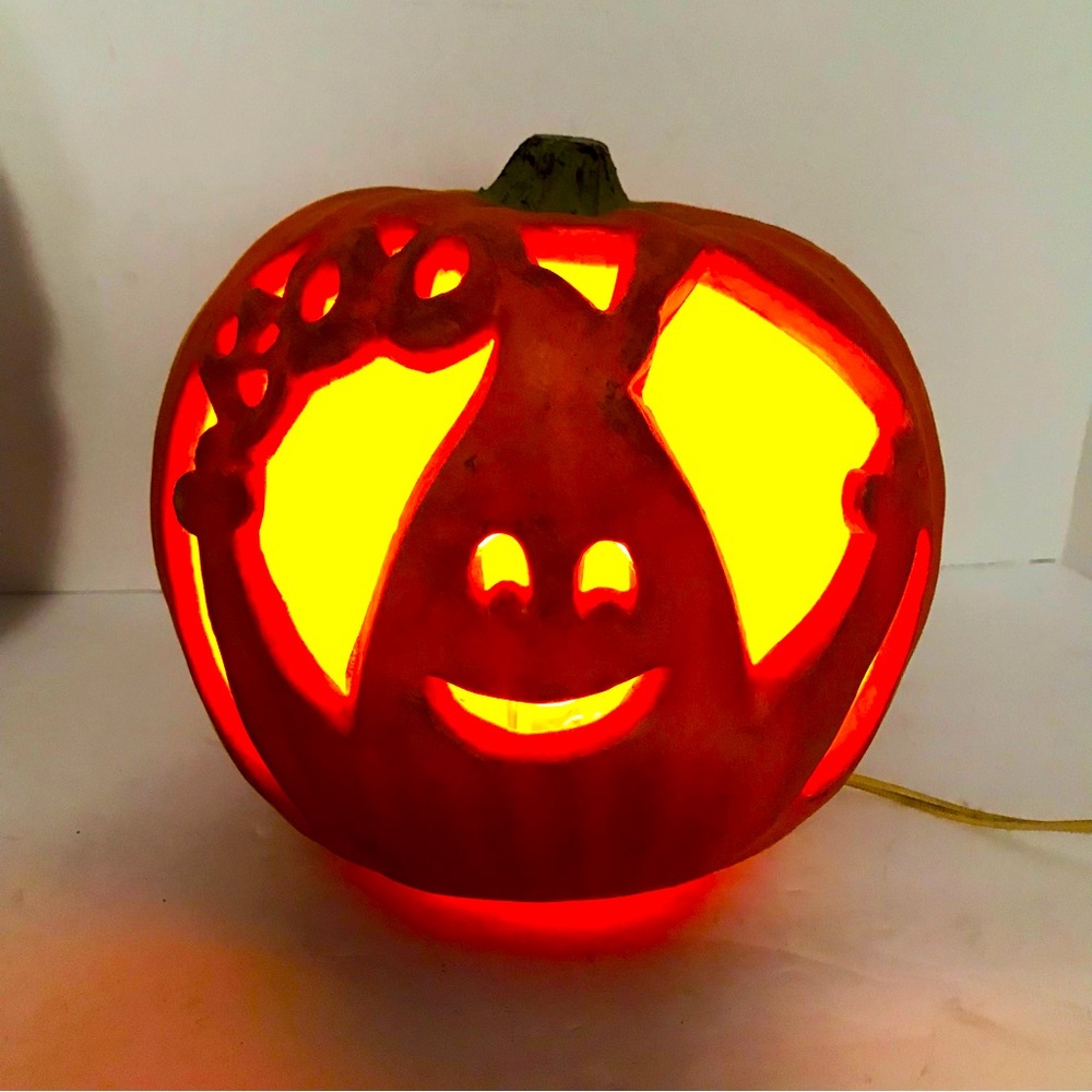 Vintage Gemmy Light Up Halloween Foam Mold Pumpkin Jack O Lantern Ghost Boo